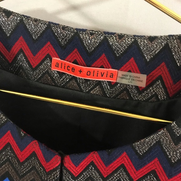 SOLD Alice & Olivia Metallic Chevron Jacket - Picture 2 of 5